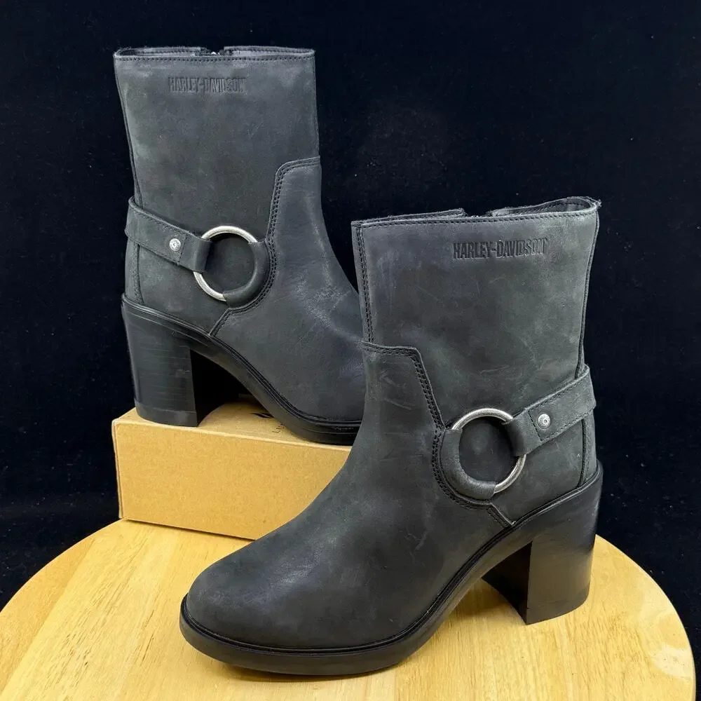 Harley-Davidson Lavina Black 6-Inch Fashion Riding Boots D65004 - Size 8M
